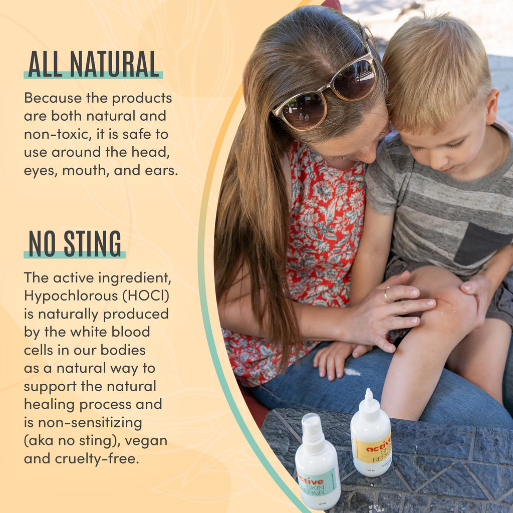 Active Skin Repair - First Aid Natural & Non-Toxic Healing Ointment & Antiseptic Spray for Minor Cuts, Wounds, Scrapes, Rashes, Sunburns, and Other Skin Irritations (Bundle, Combo, 3 oz Each)