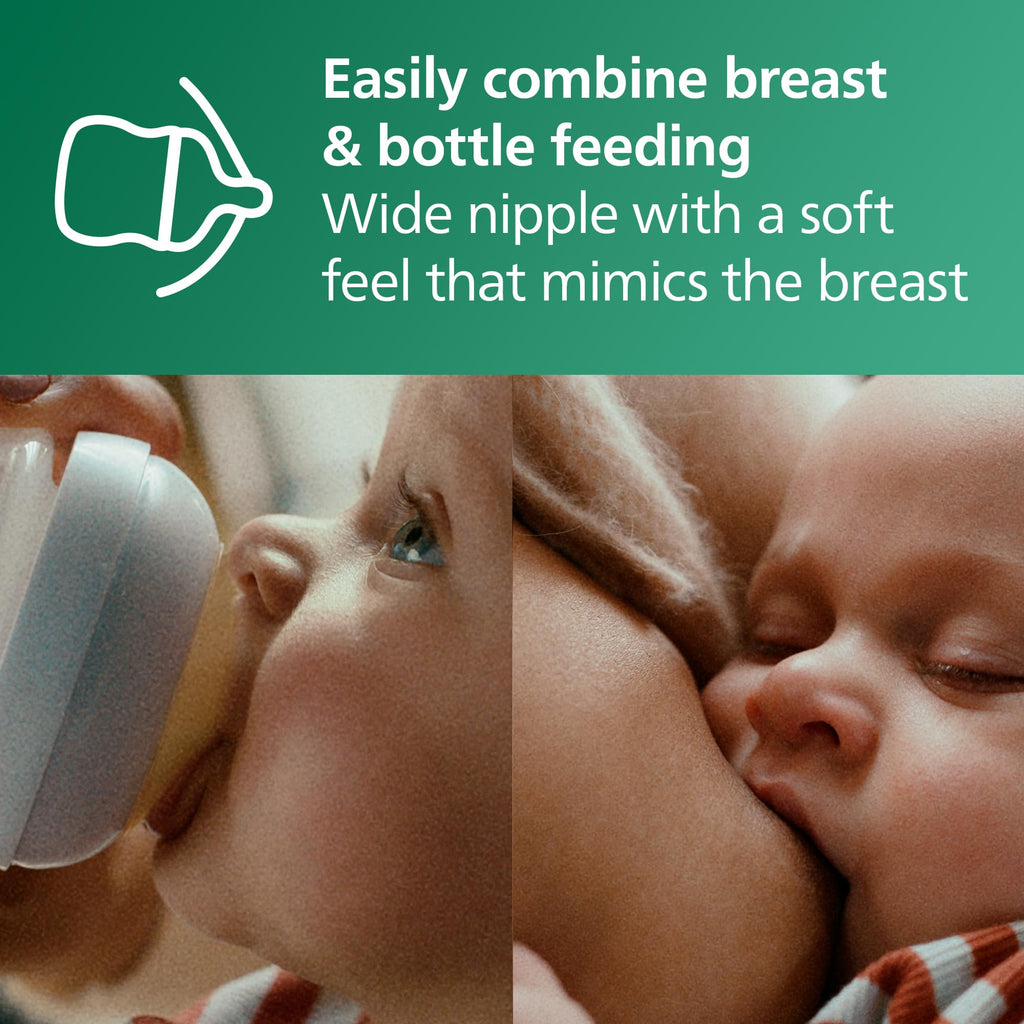 Philips Avent Natural Glass Baby Bottles, Medium Flow, 8 oz, BPA-Free