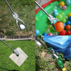 FTH All Stainless Steel Grabber Reacher Pickup Tool Heavy Duty Trash Picker Log BBQ Fireplace pits Snake Tongs