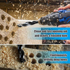 WOBLLMX 9/16'' x 9'' Auger Drill Bit for Wood, Hex Shank Tri Flute Ship Auger Long Drill Bit for Soft and Hard Wood,Tree Stump,Plastic,Drywall and Composite Materials