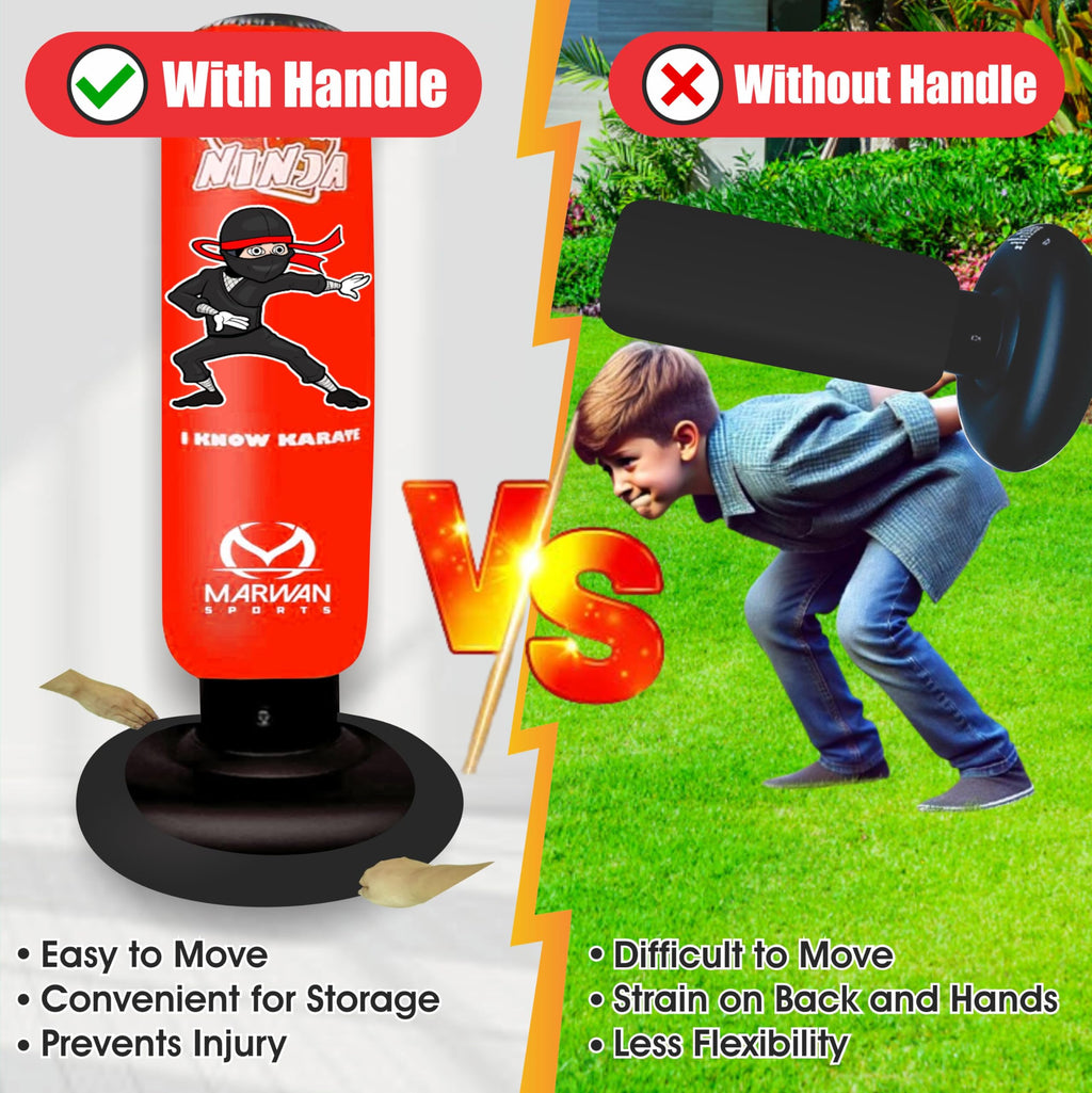 Marwan Sports Kids Punching Bag Toy Set, Inflatable Boxing Bag Toy for Boys Age 3-12, Ninja Toys for Boys, Christmas,Birthday Gifts for Kids 4,5,6,7,8,9,10 Years Old (Red Ninja)
