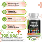 Turmeric Moringa Supplement | Ginger Boswellia Saffron - Supplement for Women and Men with Ceylon Cinnamon, Tart Cherry, Quercetin Garlic Nettle Holy Basil - 5Pack