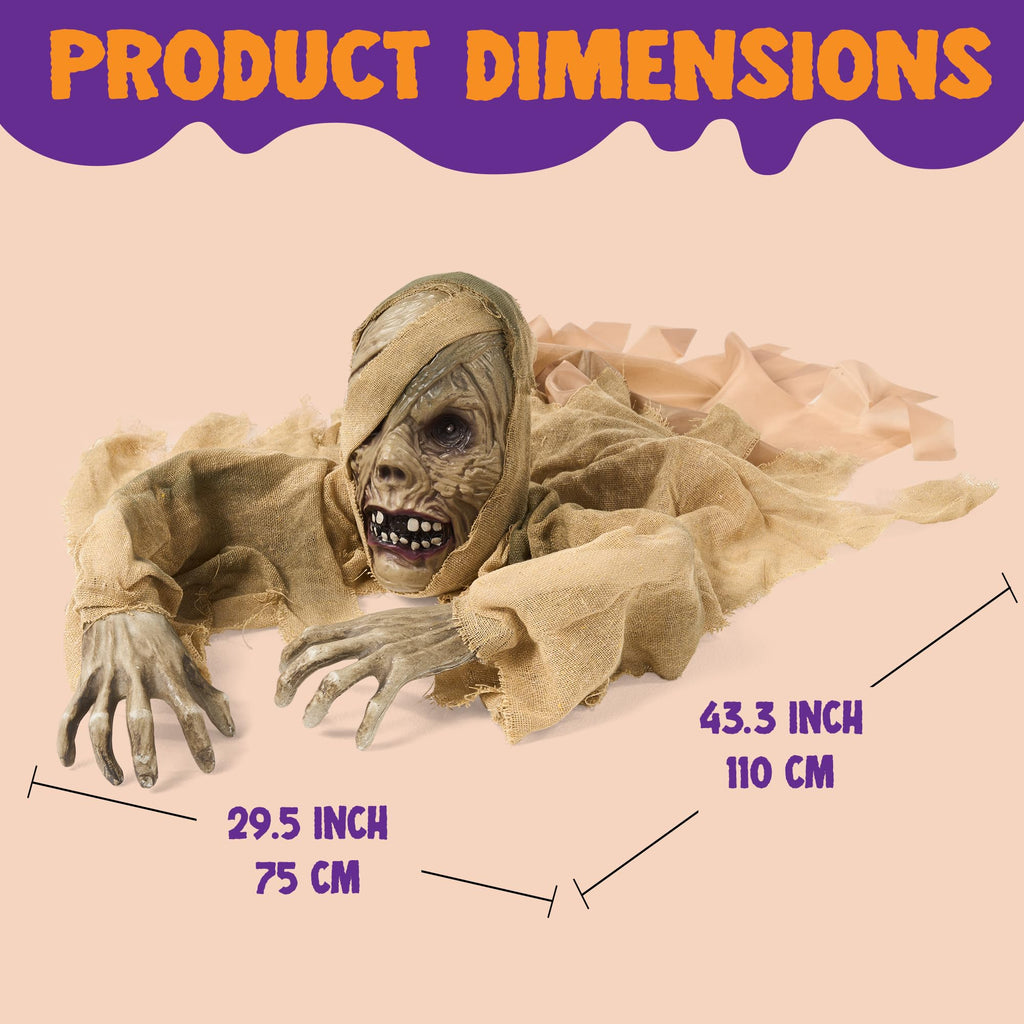 JOYIN Halloween Zombie Groundbreaker Outdoor Decoration, Zombie Groundbreaker with Light-up Eye and Creepy Sound (IR Sensor Activated) for Halloween Outside, Lawn, Graveyard Decor, Haunted House Props