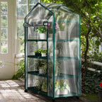 4 Tier Mini Greenhouse - Portable Greenhouse with Locking Wheels and PVC Cover for Indoor or Outdoor Green House by Pure Garden