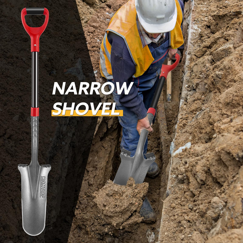 Hantop Drain Spade Digging Garden Shovel, 44 inches