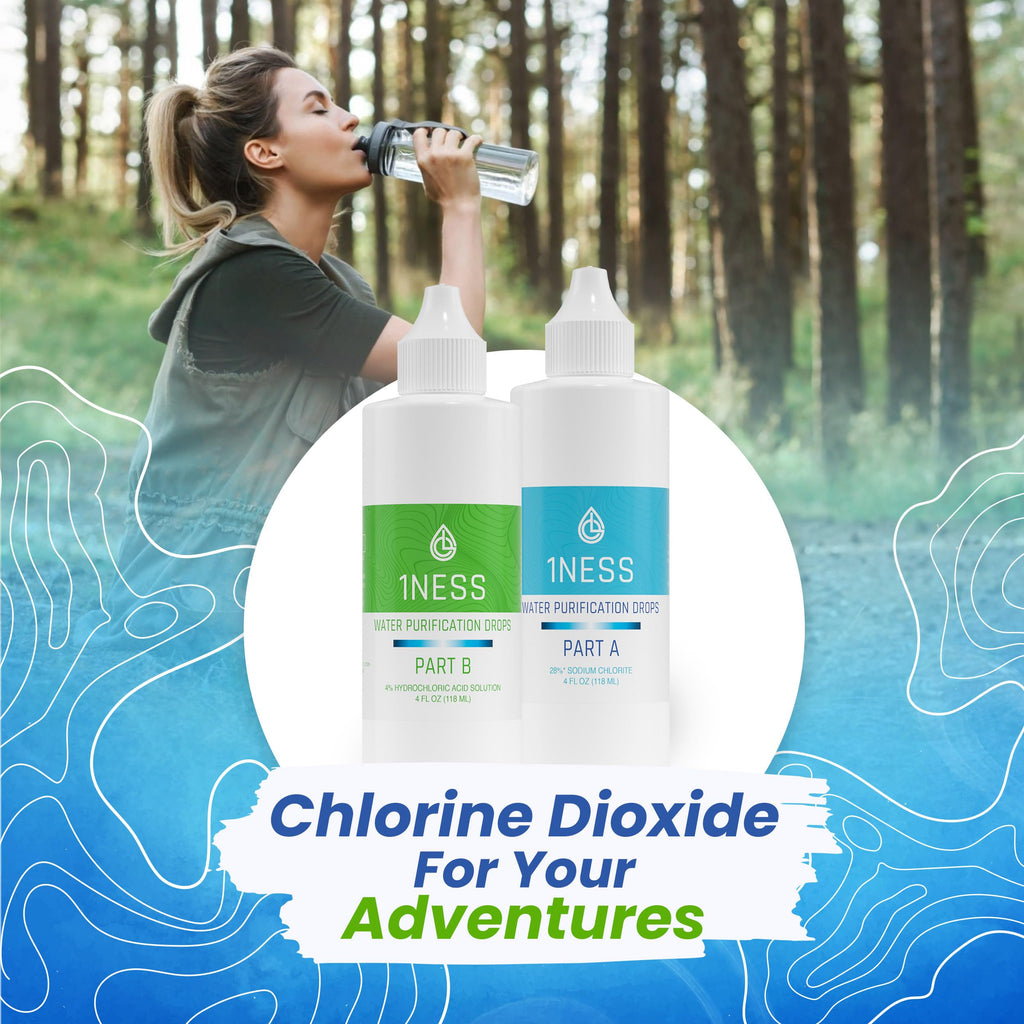 Chlorine Dioxide Kit - Hydrochloric Acid 4% and Sodium Solution (1x 4oz Solution A + 1x 4oz Solution B)
