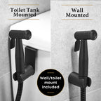 Purrfectzone Black Bidet Sprayer for Toilet, Handheld Shower Kit, Easy-to-Install Toilet Handheld Set, Hand Held Stainless Steel with Adjustable Flow, Cloth Diaper Sprayer Shattaf