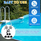 Pushglossy 1 Set Swimming Pool Water Jet Connectors Replacement Parts Kit Small Strainers with Pool Outlet Strainers, Inlet Nozzles and Hole Plugs with 1.25 Inch Fittings (Black,Grey)
