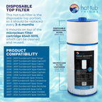 Hot Tub Things Replacement Filter Cartridge for Sundance Spas 6540-502 (2002–2024), MicroClean Technology, Captures Oils & Fine Debris, Tool-Free Replacement Every 3-4 Months, Spa Filter Cartridges