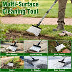 Nisuez Garden Cleaning Shovel, 64" Long Handle Heavy Duty Multifunctional Flat Shovel, Metal Floor Scraper Tool for Weeding, Scraping Moss, Ice & Snow Removal,Edger for Sidewalk, Driveway & Garden