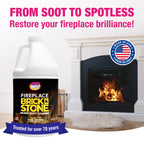 Quick 'n Brite Fireplace Gel Cleaner for Brick, Stone, Rock, Tile, and Marble, Nonabrasive Fireplace Cleaner, Made in the USA, 64oz