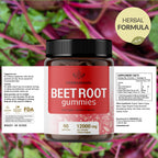 HERBAMAMA Beet Root Gummies - Beets Supplements for Energy & Immune Support - Circulation & Heart Support Supplements - 90 Beet Root Chews (45 Servings)