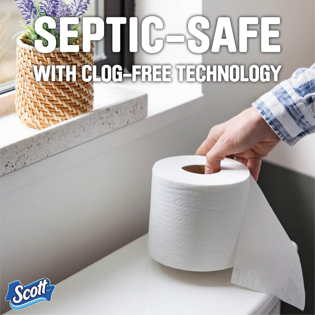 Scott Toilet Paper, 1-Ply, 8 Rolls | Septic-Safe | Pack of 2