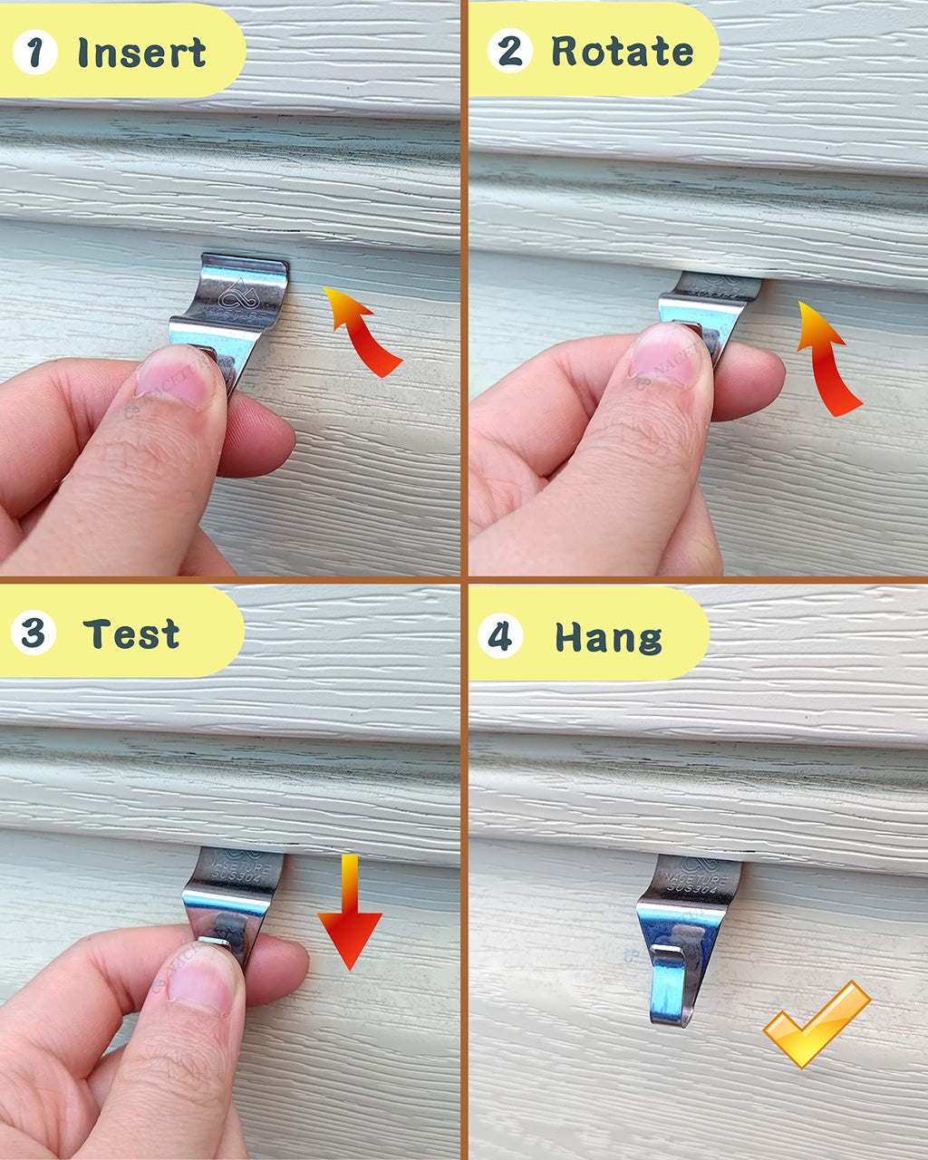 NACETURE Vinyl Siding Hooks Hanger Siding Clip for Hanging, 20 Pack