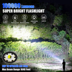 Foleto Rechargeable LED Flashlights High Lumens,Super Bright Flashlight, Powerful Tactical Handheld Flash Light, 5 Modes Zoomable Waterproof Flash Lights for Camping, Emergency