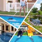 Mowend Swimming Pool Skimmer Net Total Length 67.7 inches, Leaf Rake Net with Adjustable Aluminum Pole for Fast Cleaning Ponds, Hot Tub, and Spas, Pool Cleaner Supplies and Accessories