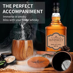 Mieaoll Charred Wooden Whiskey Glasses, Bourbon Gifts for Men, 2 Pack