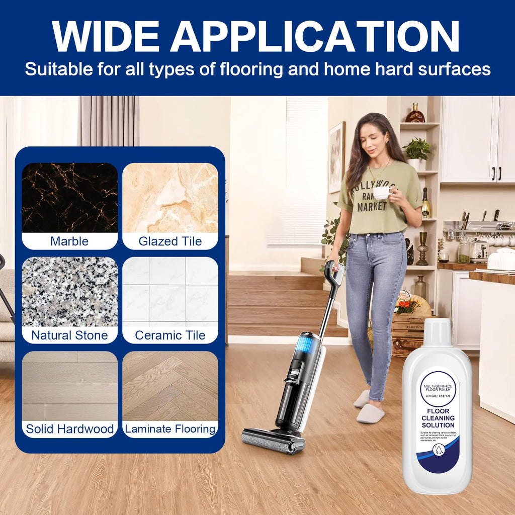 YHOVID Multi-Surface Floor Cleaning Solution Compatible with Tineco Vacuum Mop, Cleaner Refill for All Mopping Robot Vacuums and Cordless Wet/Dry Mops (4 Bottle Pack, Original)