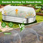 2 Pack Taller Garden Netting for 4x2FT Raised Beds with 10 Secured Clips