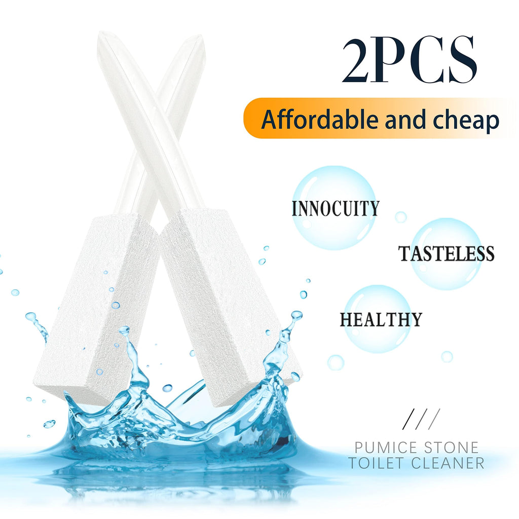 Kadden 2 Pack Toilet Cleaner Hard Water Build up Remover with Ergonomic Handle, Pumice Stone Cleanning Tool Stain Hard Water Ring Cleaner for Toilet, Pool, Bathroom, Sink