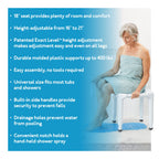 Carex Universal Bath Seat and Shower Chair, Heavy Duty Shower Bench for Bathtub, Safety Bath Seat Stool for Seniors and Disabled, Supports up to 400 lbs, Adjustable Height Shower Bench for Inside Tub
