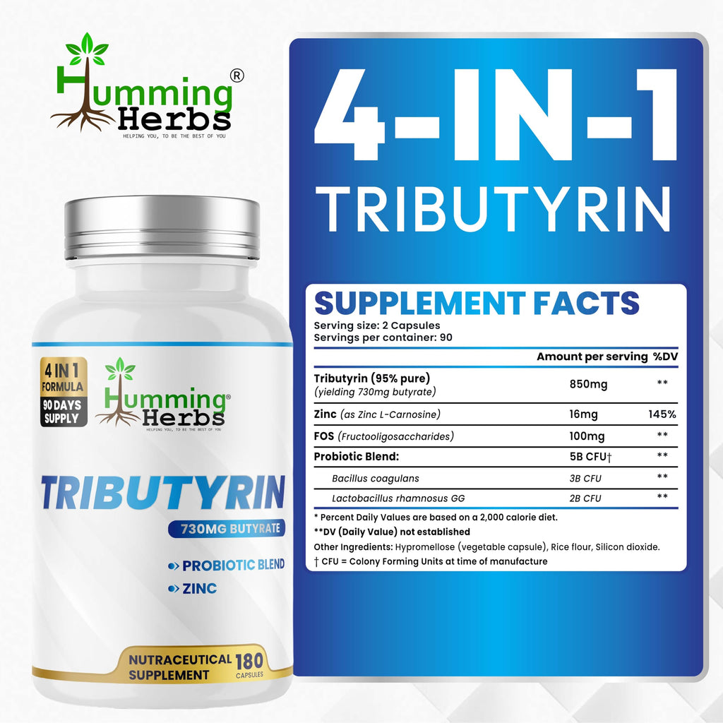 Humming Herbs Tributyrin Complex, 850 mg, 180 Count