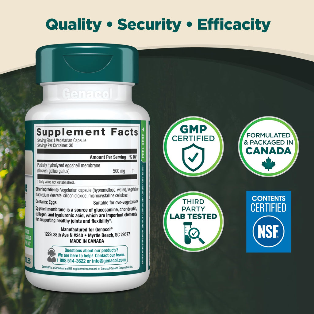 Genacol Ovoflex – Natural Eggshell Membrane Joint Supplement, 30-Day Supply