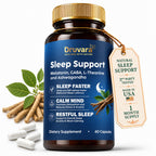 Druvara Natural Sleep Aid for Adults with Melatonin, GABA, L-Theanine & Ashwagandha, Natural Sleep Supplement for Deep, Restful Sleep - 60 Capsules