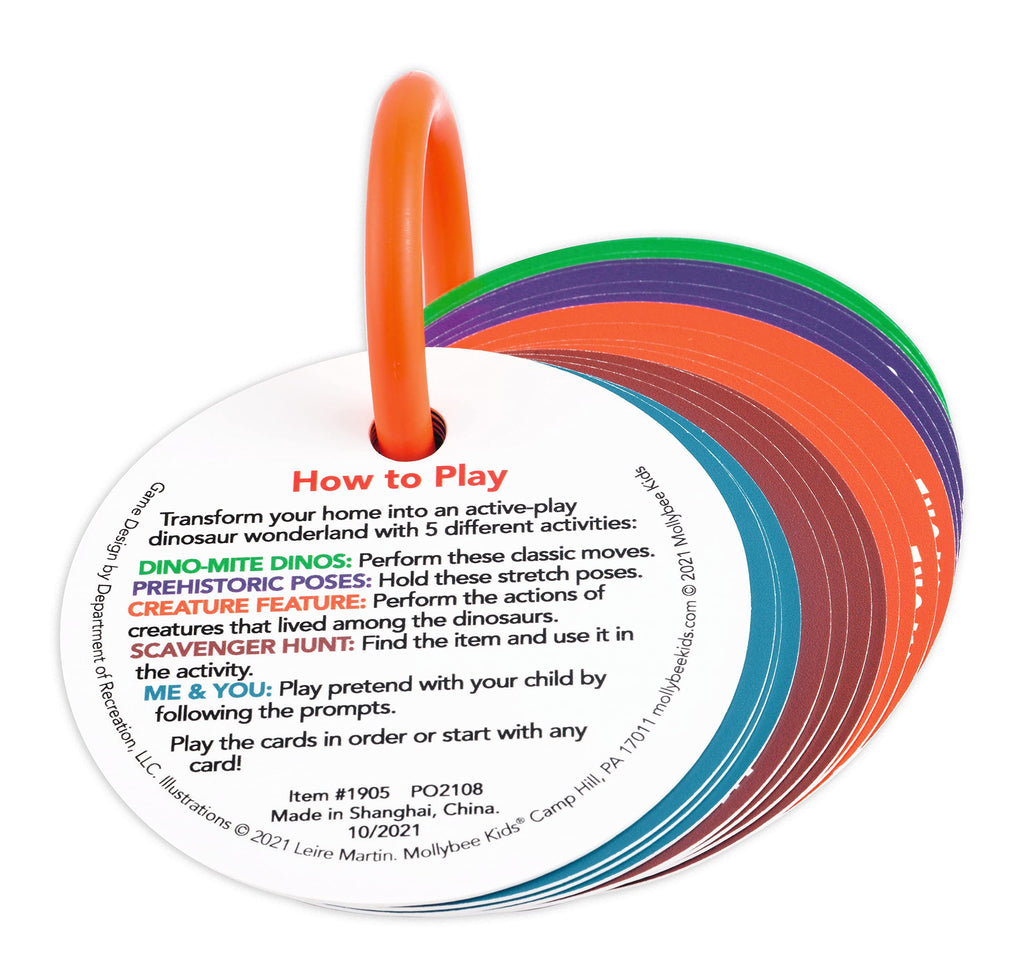 MOLLYBEE KIDS Dino Stomp and Roar, Toddler and Preschool Dinosaur Activity Cards, Gifts for 3, 4 Year Olds, Toddler Activities