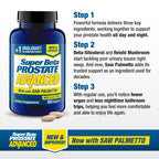 SUPER BETA PROSTATE Advanced with Saw Palmetto - Prostate Health Supplements for Men, Bladder & Urinary Support with Beta-sitosterol, Reishi, Saw Palmetto, Vitamin D, Zinc Oxide, Selenium - 120 Count