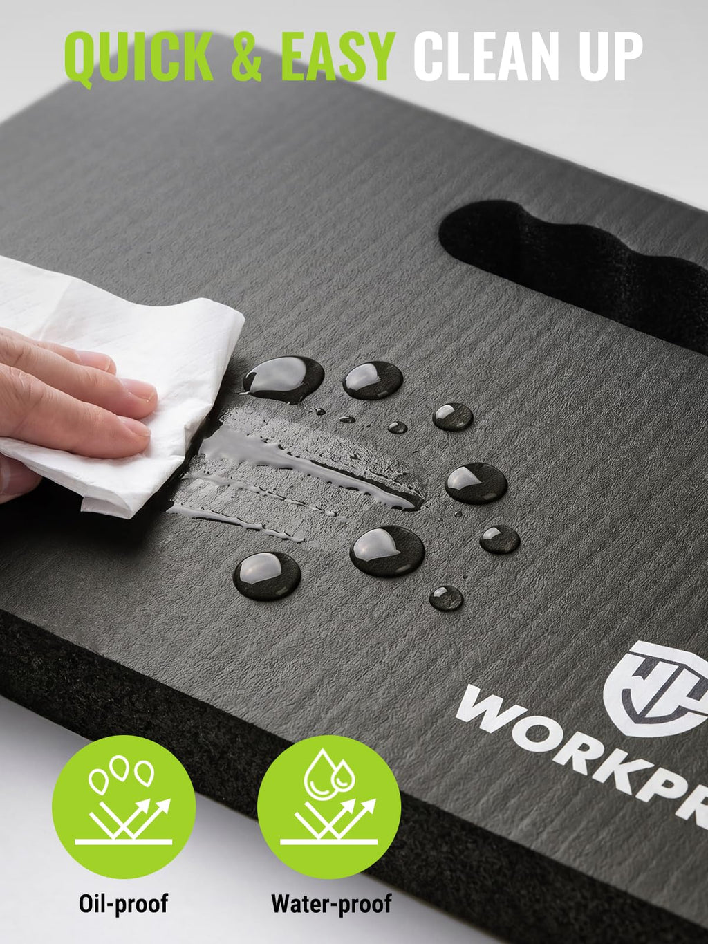 WORKPRO Extra Thick Kneeling Pad, 1 Pack, Black, 17.5 x 11 x 1.5 in
