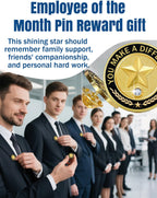 50 Pcs Employee of the Month Pins, Recognition Enamel Pin Bulk, Performance Reward Gift for Staff Team Volunteer - You Make a Difference Lapel Pin