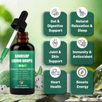 Soursop 10 in 1 Extract Drops, Soursop Bitters Liquid Drops with Sea Moss, Turmeric, Moringa, Oregano, Black Seed Oil, Ashwagandha, Chlorophyll, Sugar/Gluten Free, Natural Flavor (1)
