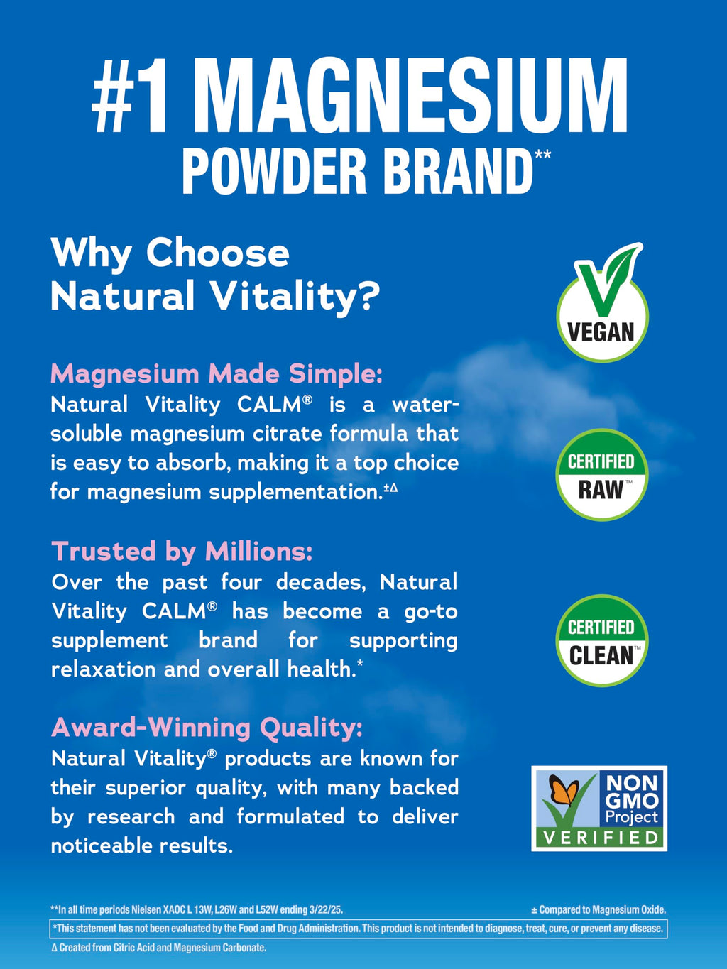 Natural Vitality Calm Powder Rasp Lemon, 8 oz