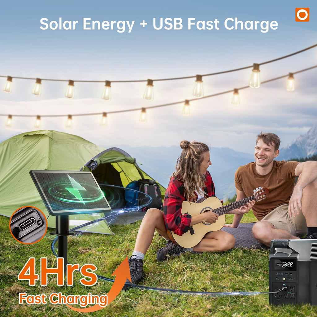 addlon 35FT Solar String Lights Outdoor Waterproof with Remote & USB Port