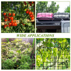 GBACHOOSE 2 Pack 5x5 ft Elastic Trellis Netting for Grow Tent, Heavy Duty Plant Support Net with Steel Hooks and 100 Zip Ties, Black Garden Trellis Net for Tomatoes, Cucumbers, Vines