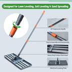 Lawn Leveling Rake 30x10 Inch, 6FT Heavy-Duty Carbon Steel Lawn Leveler – Yard Leveling Rake for Soil, Sand, Grass, Perfect for Lawn Repair, Pit Filling & Garden Maintenance