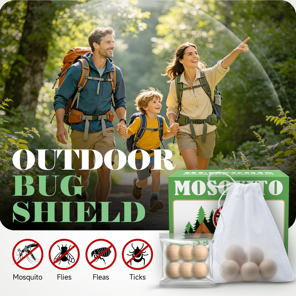 Mosquito Repellent for Patio 48 Balls - Natural Mosquito Repellent Indoor & Outdoor Use, Mosquito Deterrent for Yard - Long Lasting Mosquito Control for Camping, Travel & Home