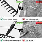 YEELOR Garden Rake, Heavy Duty 16-Tine Bow Rake, Metal