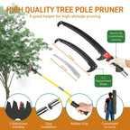 Outvita 30 Feet Extendable Manual Pole Saw Tree Pruner, Yellow