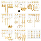 Funtopia Gold Dangle Earrings 68 Pairs Fashion Statement Earring for Women