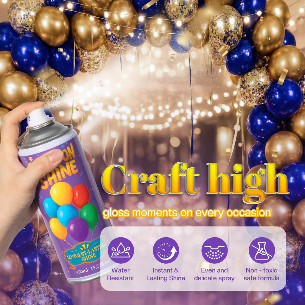 Balloon Shine Spray for Party : 15 oz Balloons Spray Silicone