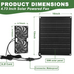 Solar Fan, 30W Solar Powered Fan, Solar Panel Fan Kit, IPX7 Waterproof Fans Exhaust Intake Mounting for Outside Greenhouse Shed Chicken Coop