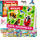 QUOKKA Montessori Busy Book for Ages 4-8 - Pre K Toddler Learning Activities for Homeschooling - My Preschool Busy Book for Toddlers 3-5 - 15 Kids Educational Animal Activities