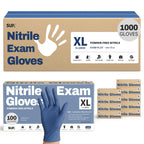SUP Nitrile Exam Gloves, Powder-Free Latex-Free Food Safe Disposable Glove for Medical Lab Cooking Cleaning, Med Blue 1000 Ct (X-Large)