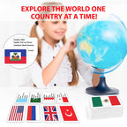 Zastic! World Flags Flashcards - 245 Country Flags, Capitals, Languages & Continents - Gloss Laminated Kids Geography Flash Cards