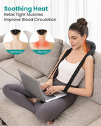 Nekteck Cordless Neck Massager, Shiatsu Neck and Back Massager with Heat, FSA Eligible Gift, Deep Tissue 6D Kneading Massage Pillow for Neck Shoulder Pain Relief, Ideal Christmas Gifts for Men Women