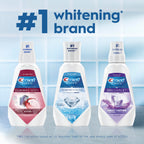 Crest 3D White Mouthwash, Teeth Whitening for Adults, 1L, 2 Pack, Alcohol Free Mouth Rinse, Breath Freshener, Antibacterial, Antiseptic, Bad Breath Treatment, Peroxide Free, Clean Mint