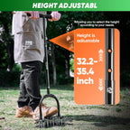 Saker Manual Lawn Aerator Tool with 15 Iron Spikes Black