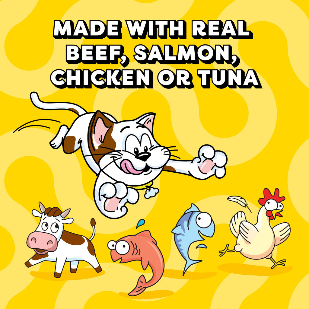 Temptations Creamy Puree Cat Treats, Beef, Chicken, Salmon & Tuna, 48 Count